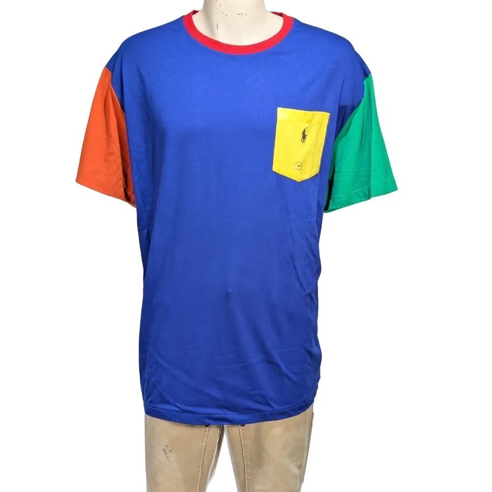 Polo Ralph Lauren Men's Cotton Colorblock Pocket T-Shirt Sz 2XB NWT $65